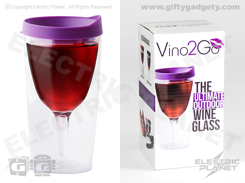 Vino2go Double Wall Insulated Portable Wine Cup - Party Pink